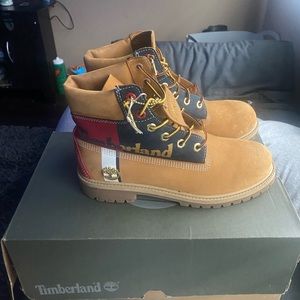 Timberland premium six in waterproof boot wheat NuBuck,6.5,Good condition